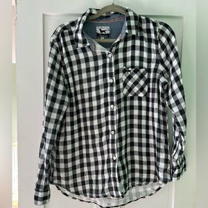 Black and white Buffalo lightweight button down